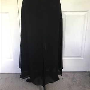 Chiffon Wide Leg Mid Rise Flowy Pants